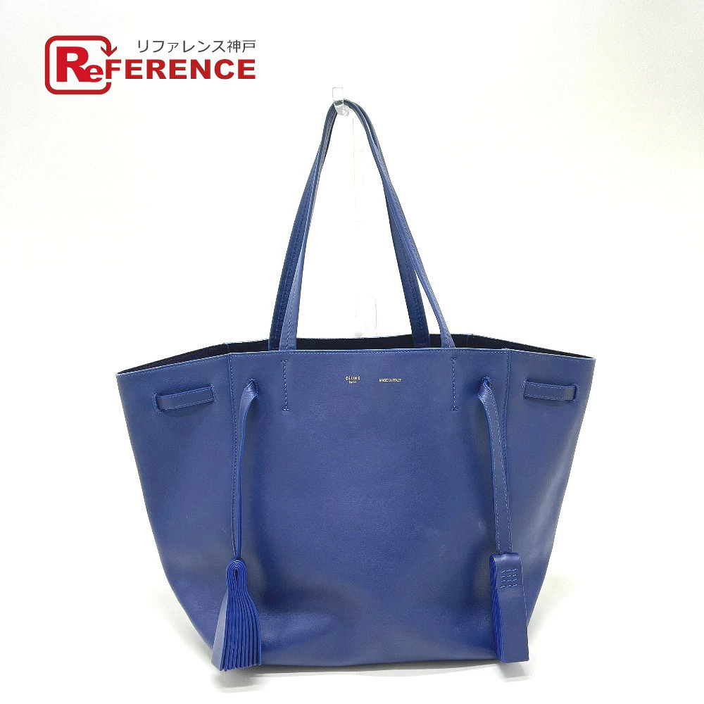 Celine Cabas Phantom Tassel Tote Bag Leather Blue